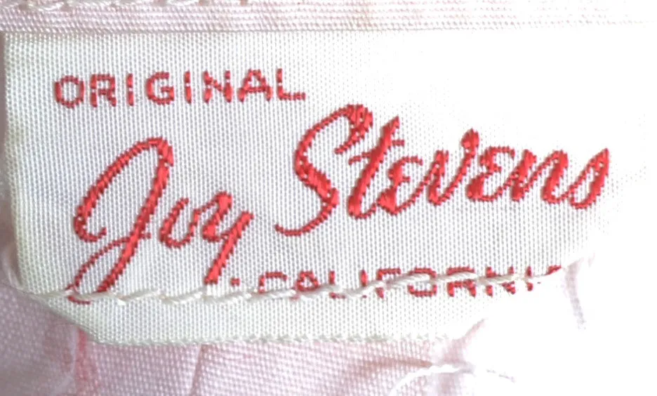 1950's Vintage Joy Stevens Pink Top with Lace Up Sleeves