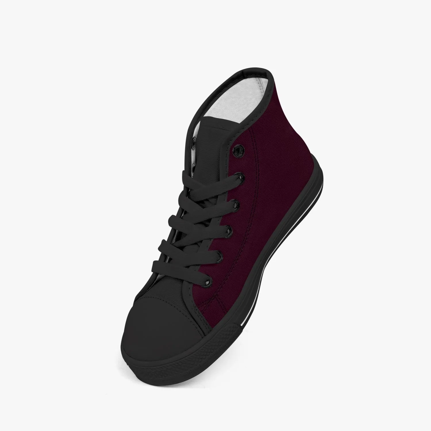 412. Kid’s High-Top Canvas Shoes-Black
