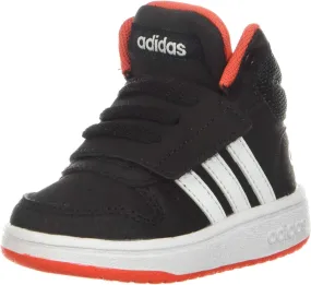 adidas Hoops Mid 2.0 Basketball Shoe, Black/White/red, 5 US Unisex Little Kid