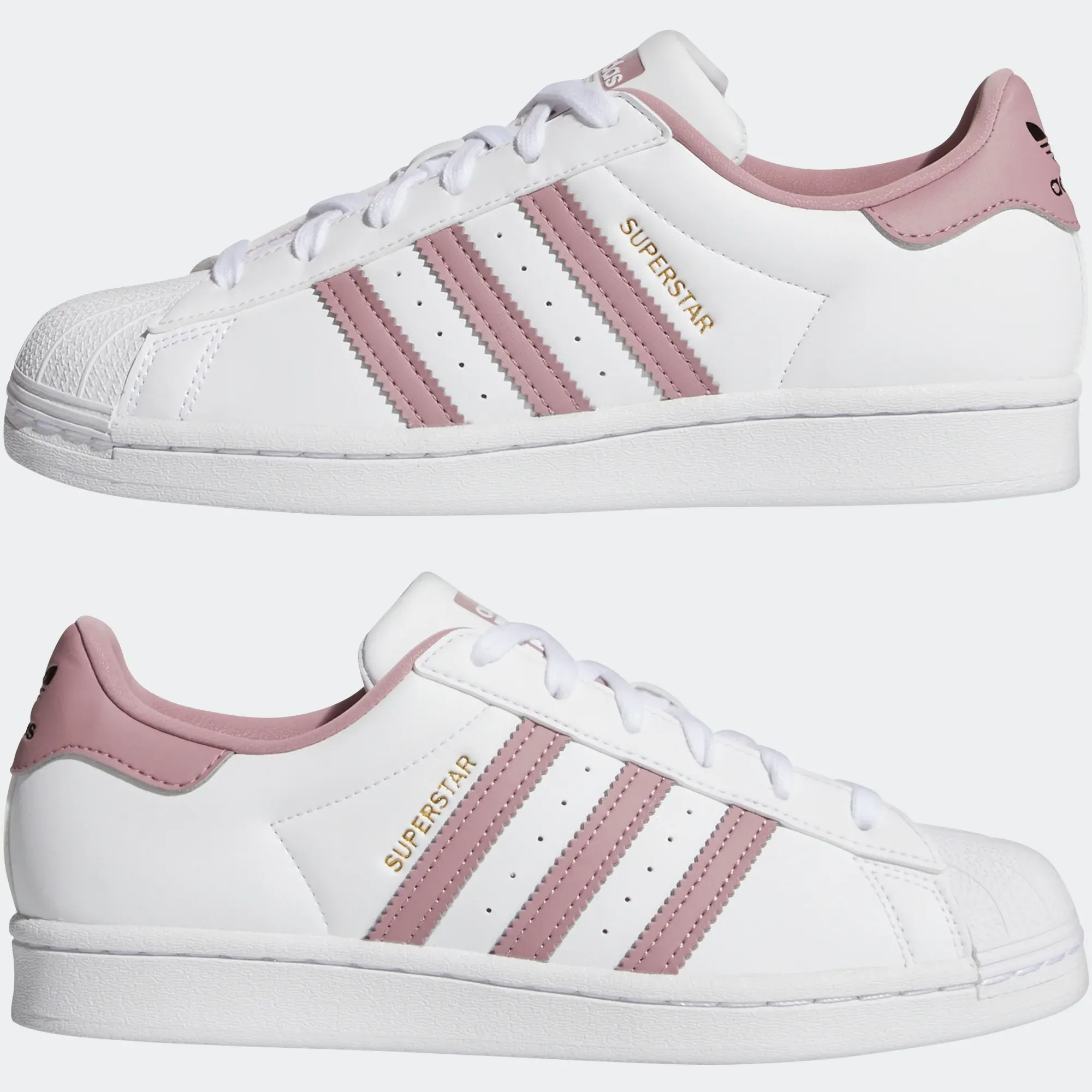 Adidas Women's Superstar Shoes - Cloud White / Magic Mauve