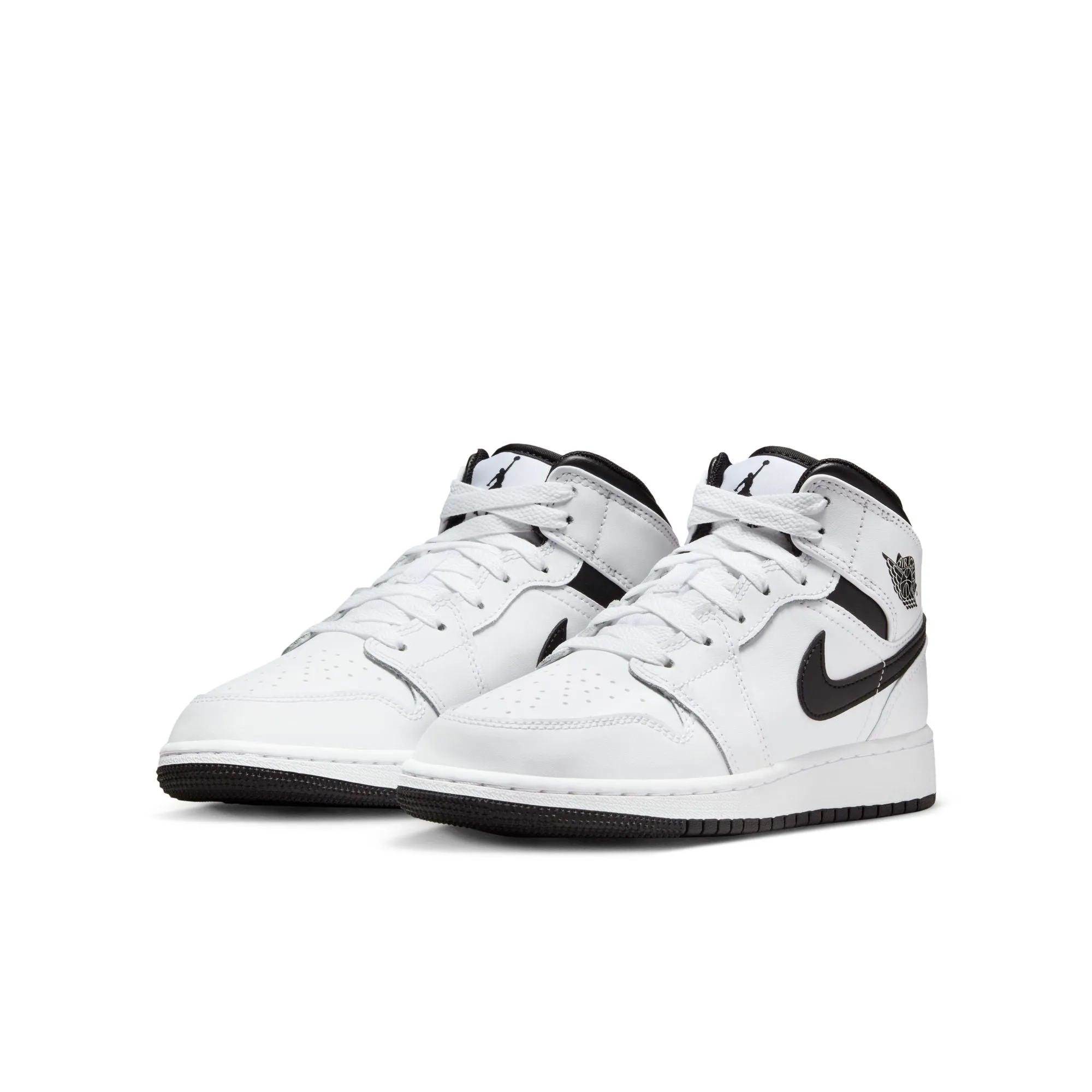 Air Jordan 1 Mid GS (White/Black/White/Black)