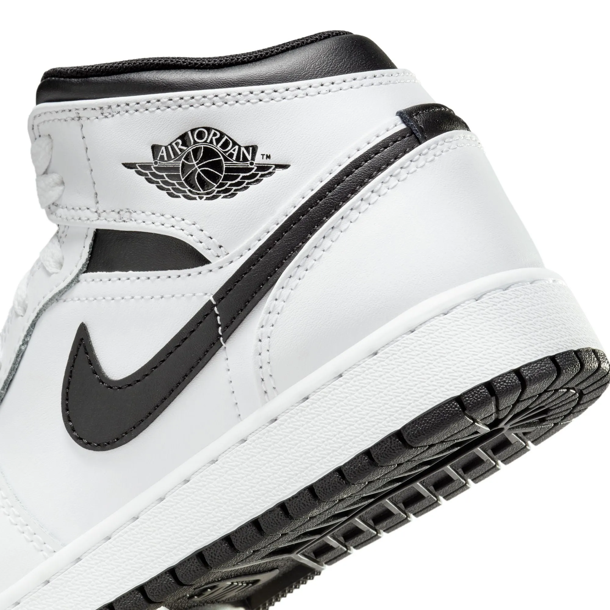 Air Jordan 1 Mid GS (White/Black/White/Black)