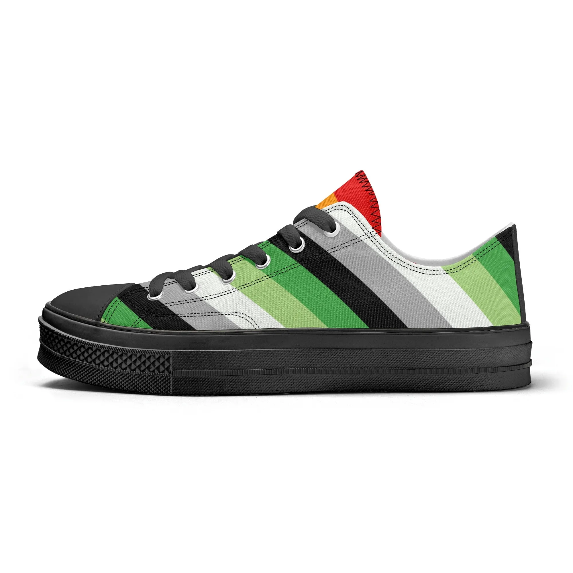 Aromantic Pride Collection - Mens Classic Low Top Canvas Shoes for the LGBTQIA  community