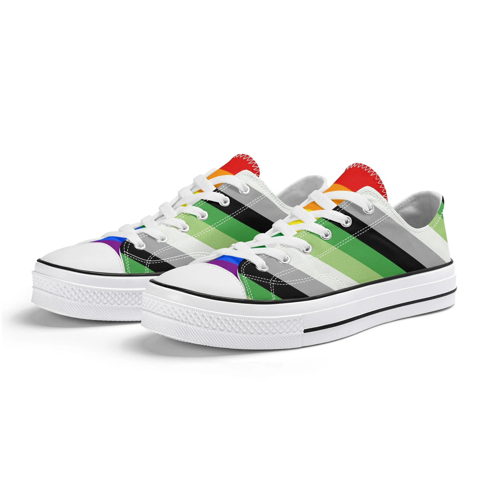 Aromantic Pride Collection - Mens Classic Low Top Canvas Shoes for the LGBTQIA  community