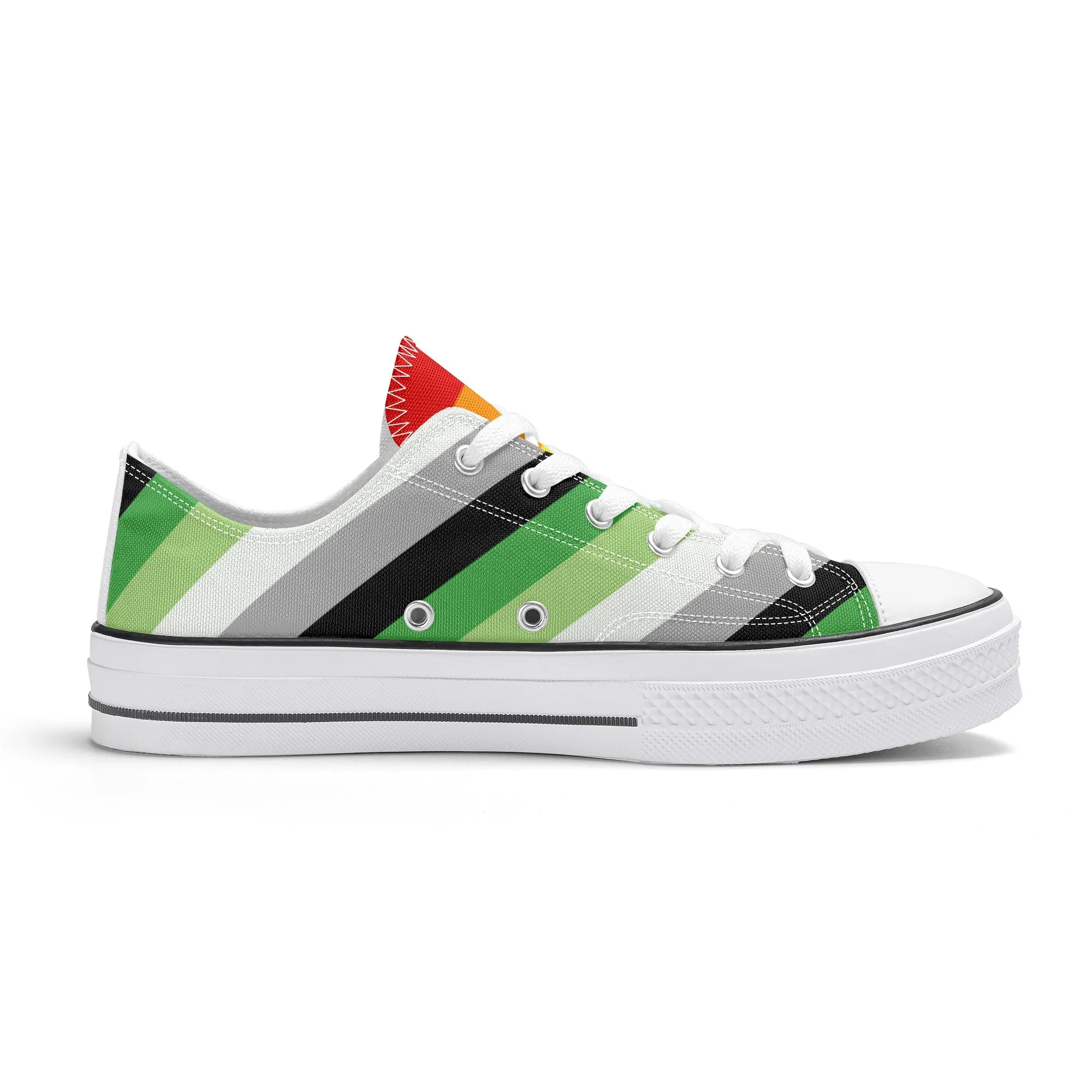 Aromantic Pride Collection - Mens Classic Low Top Canvas Shoes for the LGBTQIA  community