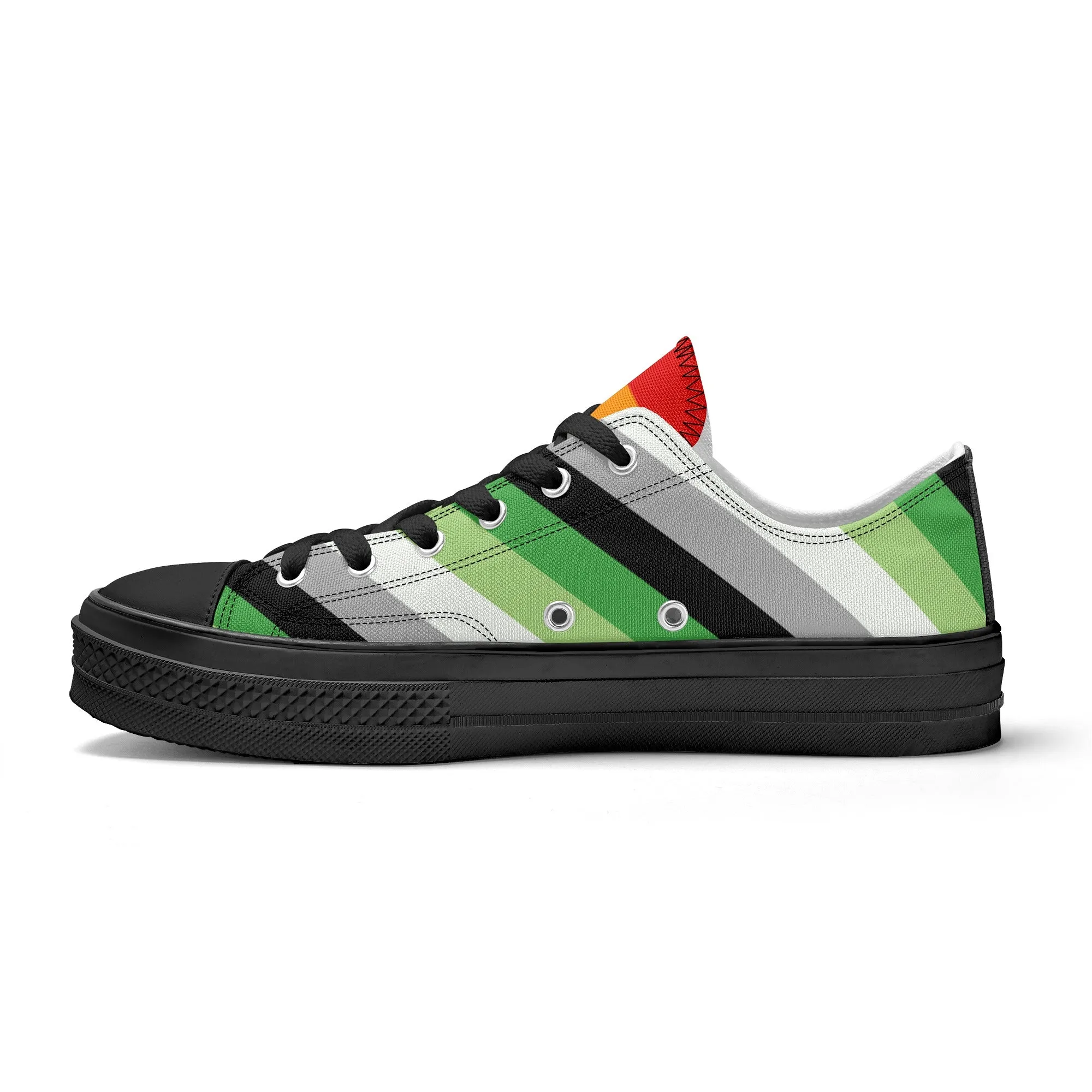 Aromantic Pride Collection - Mens Classic Low Top Canvas Shoes for the LGBTQIA  community