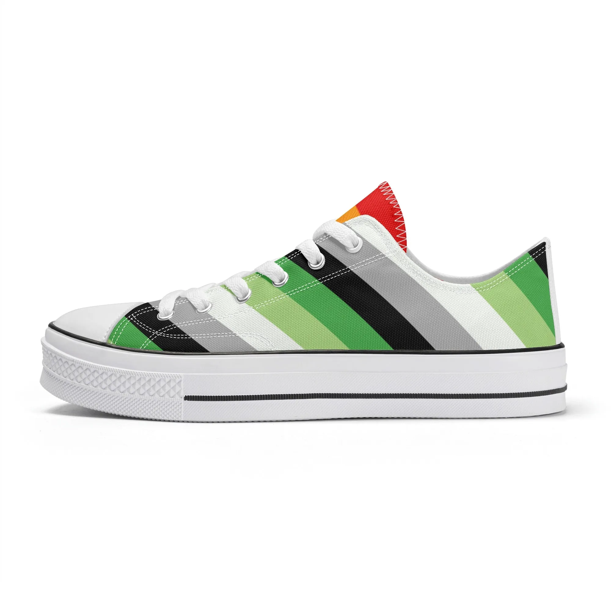 Aromantic Pride Collection - Mens Classic Low Top Canvas Shoes for the LGBTQIA  community
