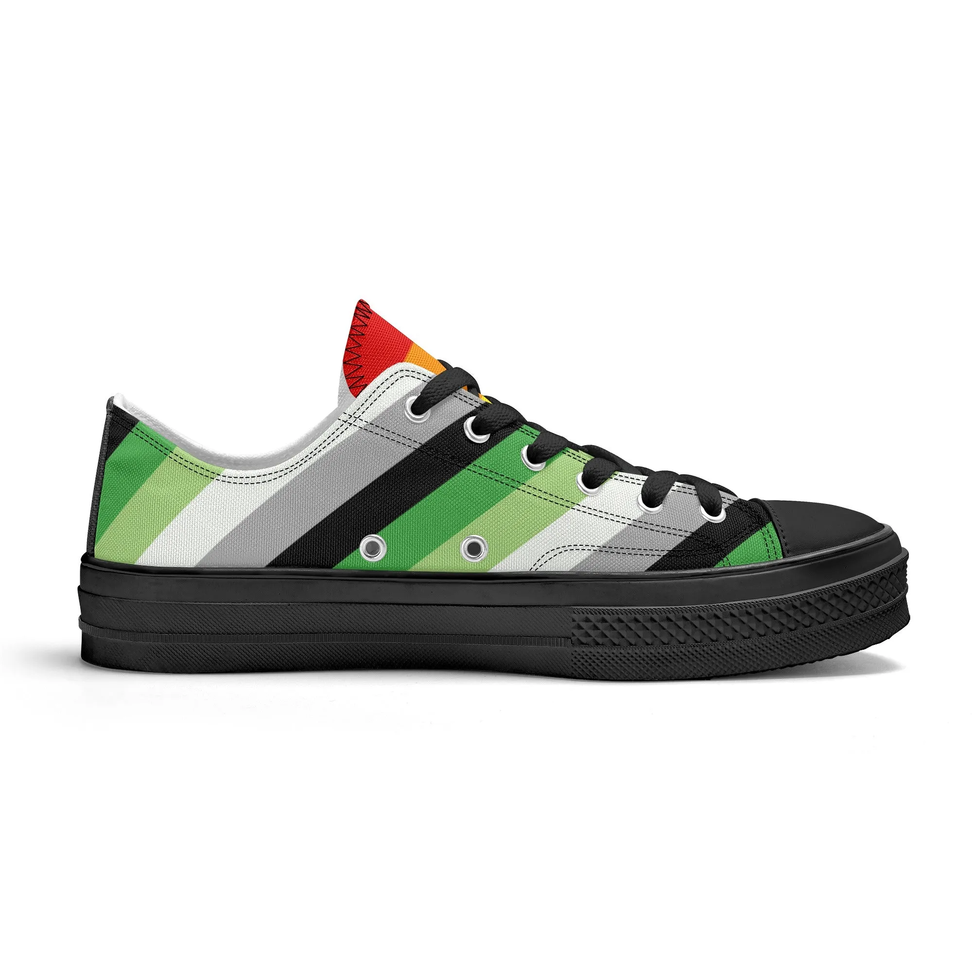 Aromantic Pride Collection - Mens Classic Low Top Canvas Shoes for the LGBTQIA  community