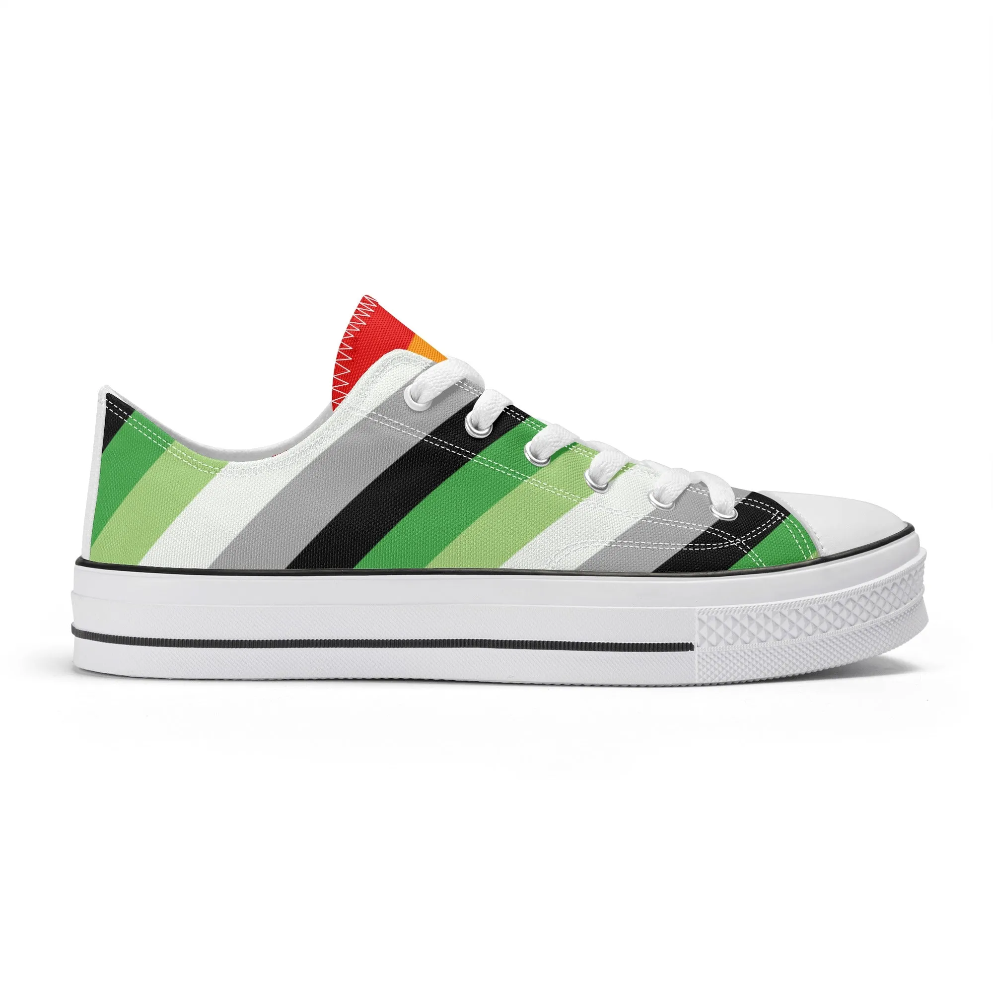 Aromantic Pride Collection - Mens Classic Low Top Canvas Shoes for the LGBTQIA  community