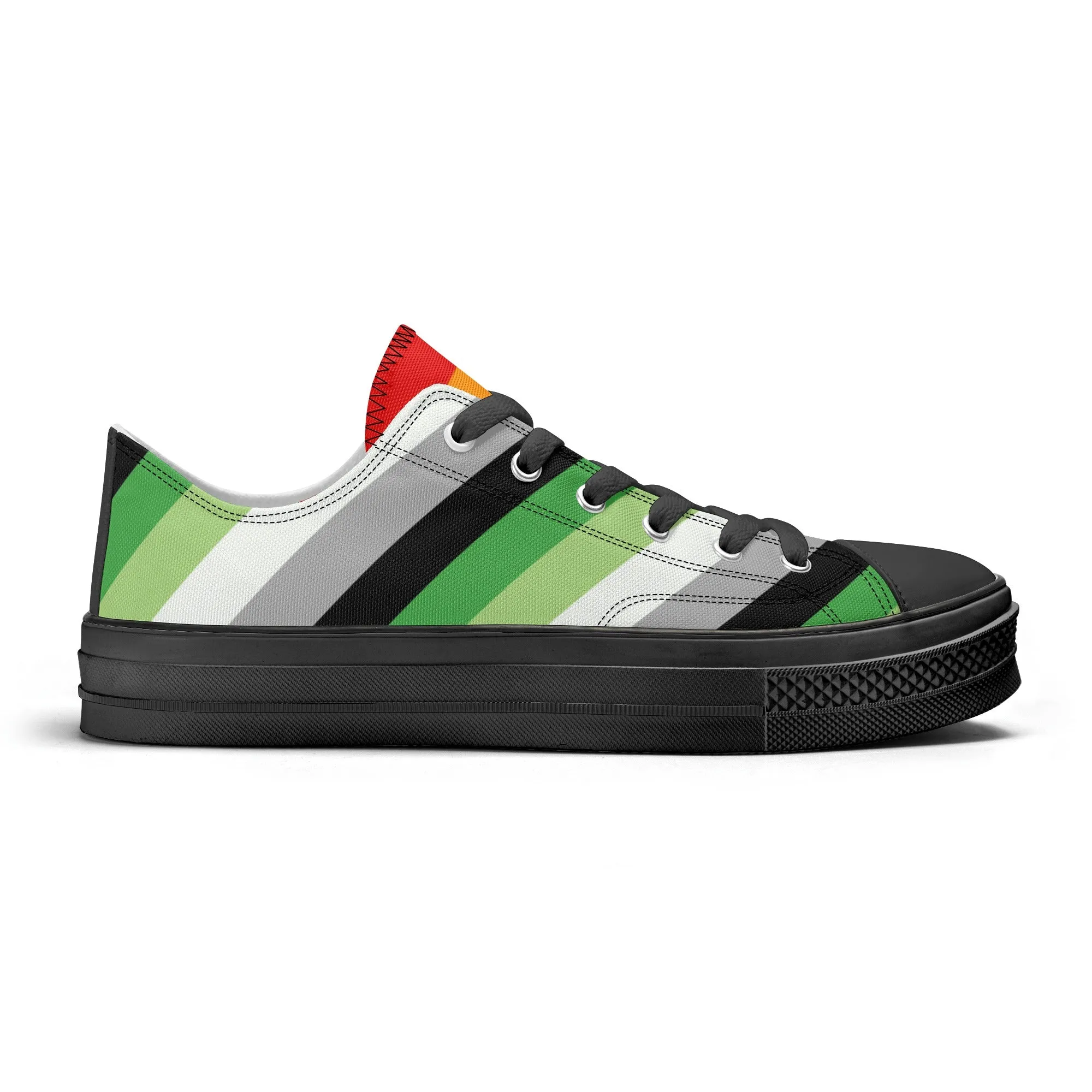 Aromantic Pride Collection - Mens Classic Low Top Canvas Shoes for the LGBTQIA  community