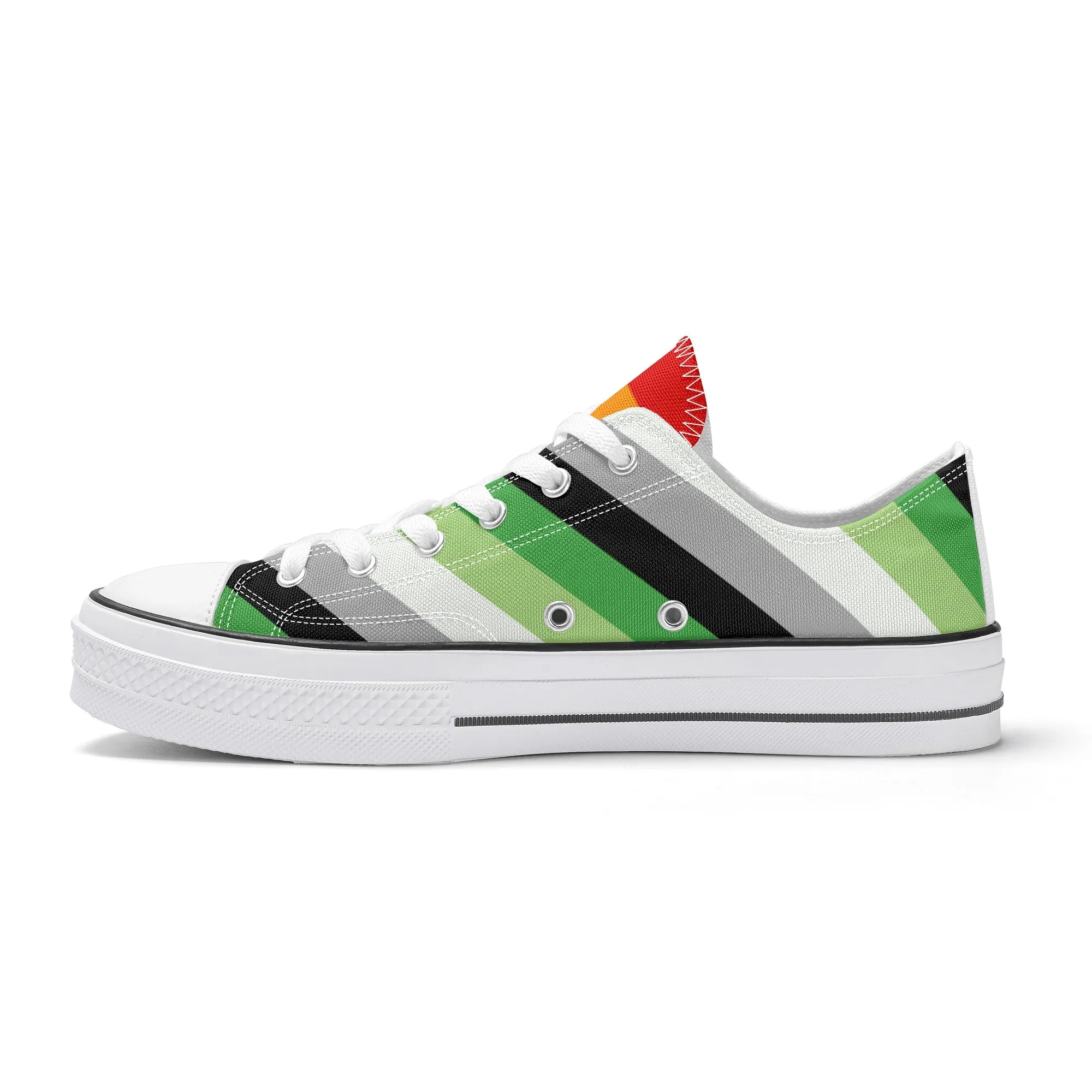 Aromantic Pride Collection - Mens Classic Low Top Canvas Shoes for the LGBTQIA  community