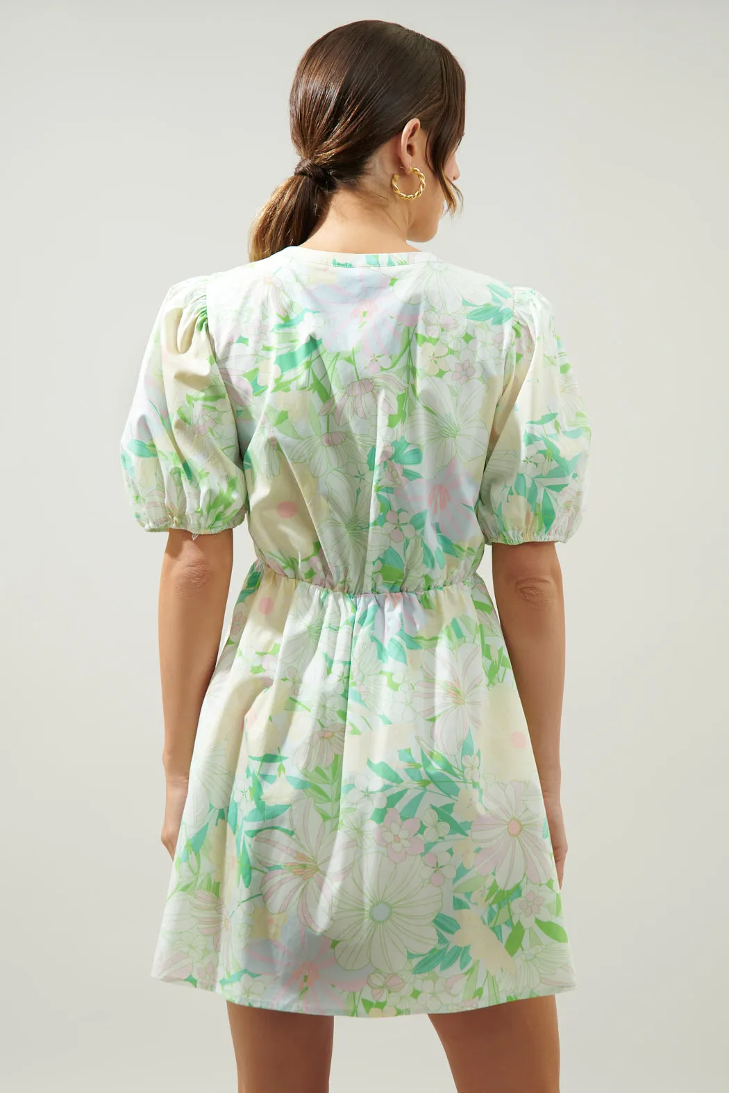 Arrietty Floral Alba Puff Sleeve Mini Dress