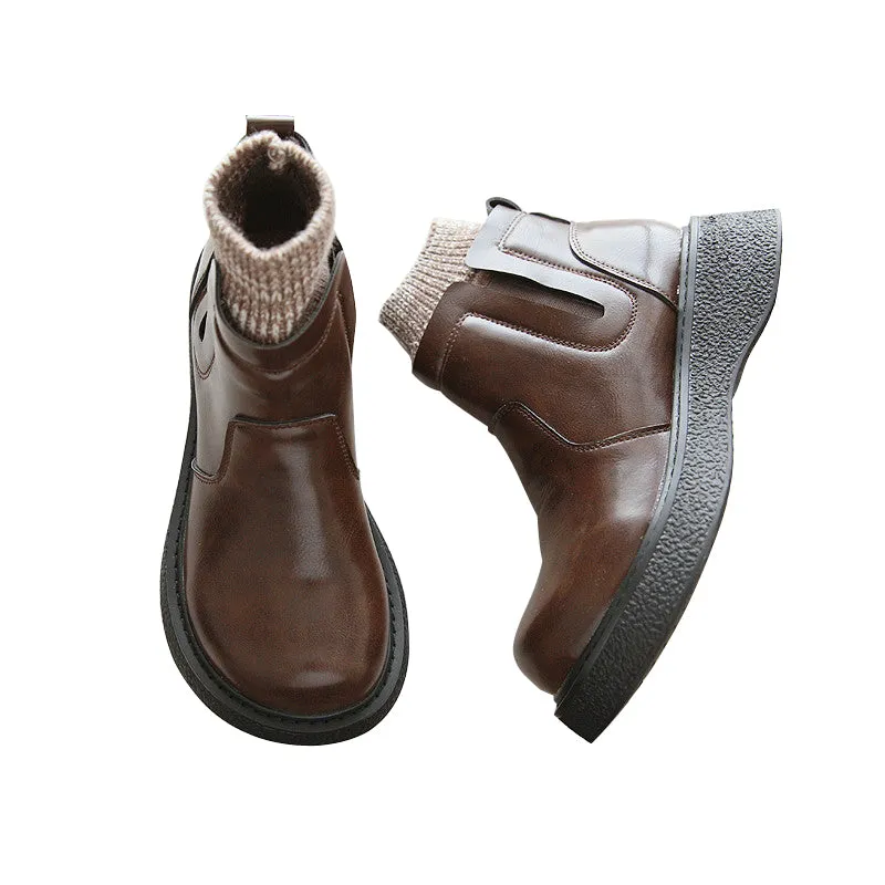 Babakud Women Winter Round Toe Woolen Short Boots