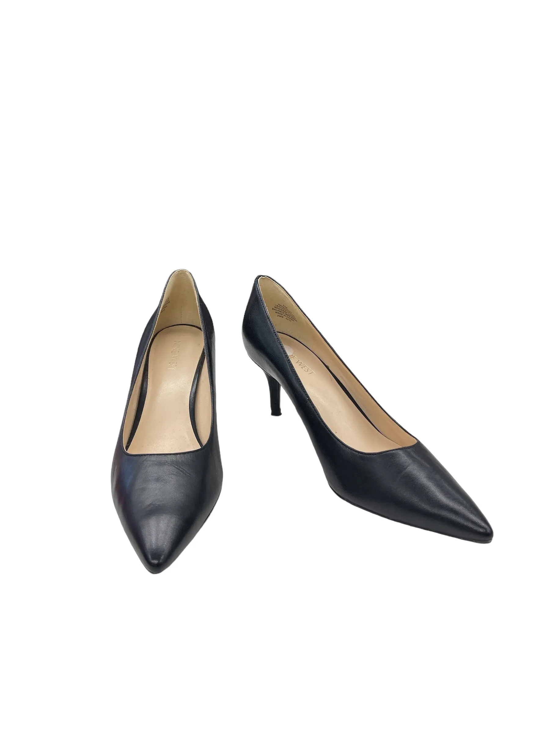Black Shoes Heels Kitten Nine West, Size 8.5