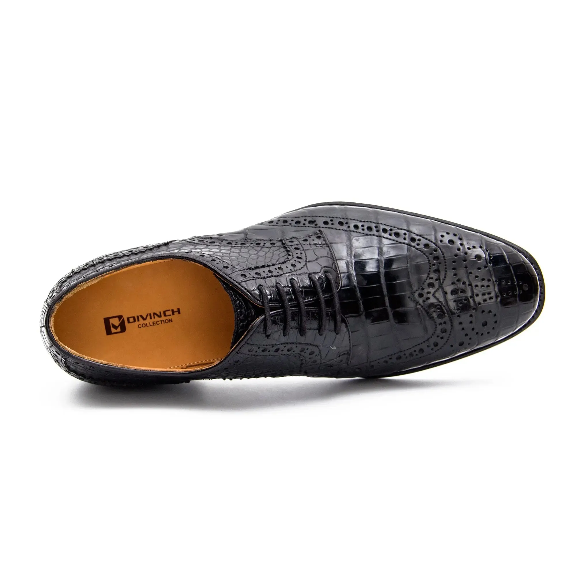Blue Crocodile Leather Derby Shoes