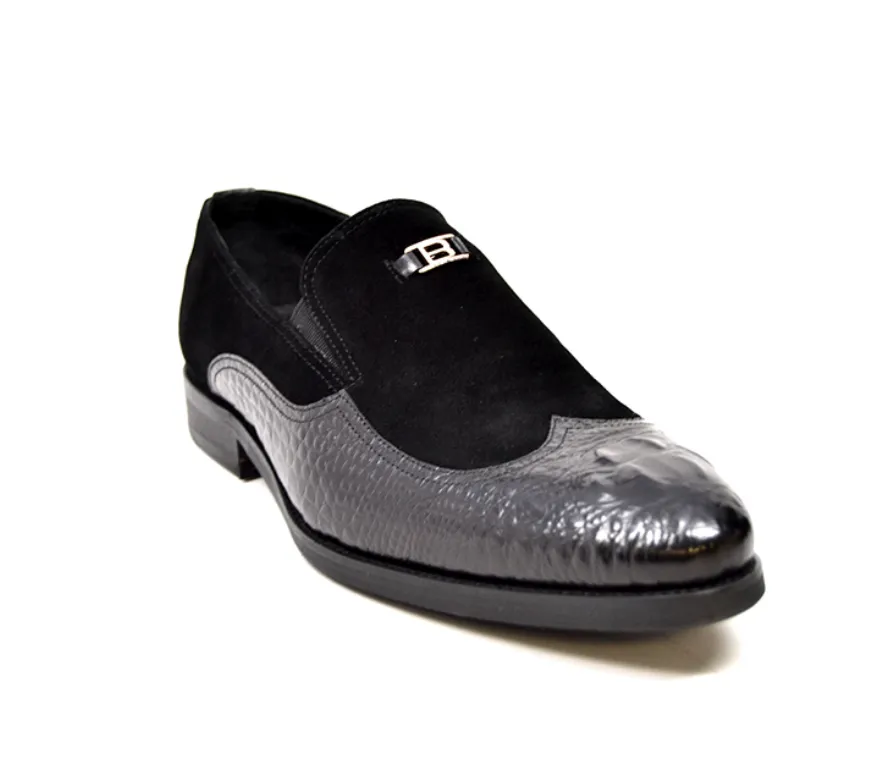 British Collection Shiraz Croc Leather & Suede Shoe - Elegant and Timeless