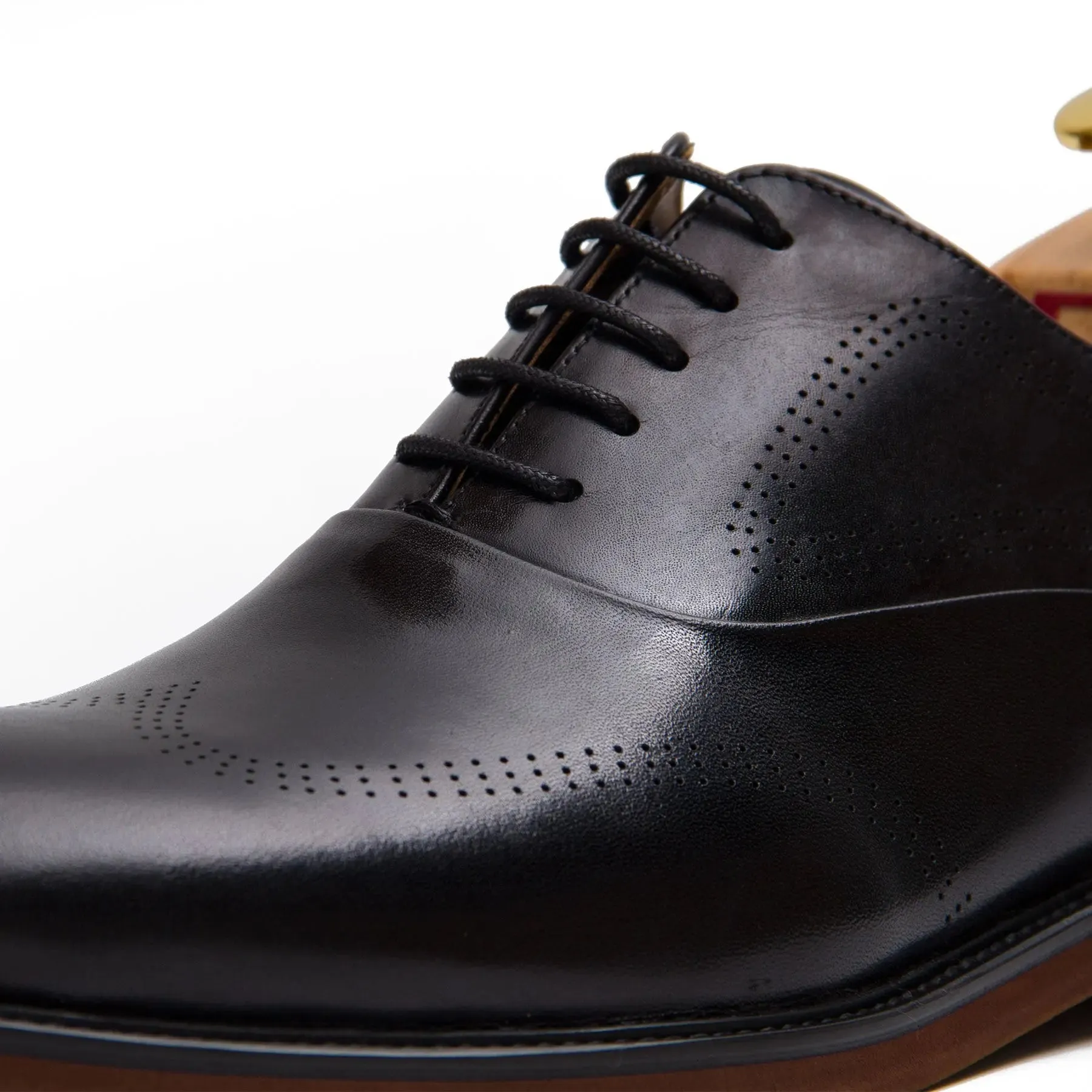 Brown leather oxford shoes