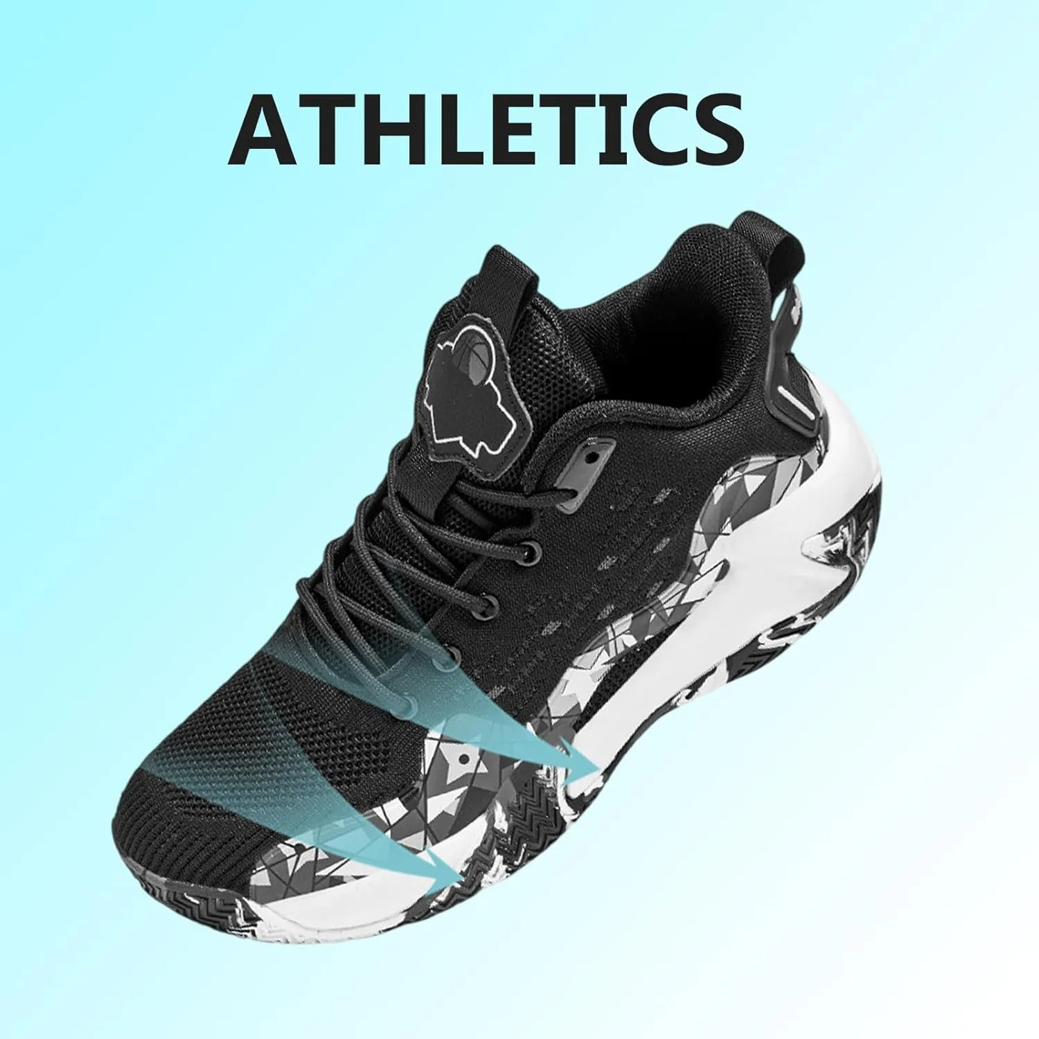 Buhelyc Men Basketball Shoes with High Top Breathable Comfort Running Shoes Fashion Sneaker for Fitness  Sports