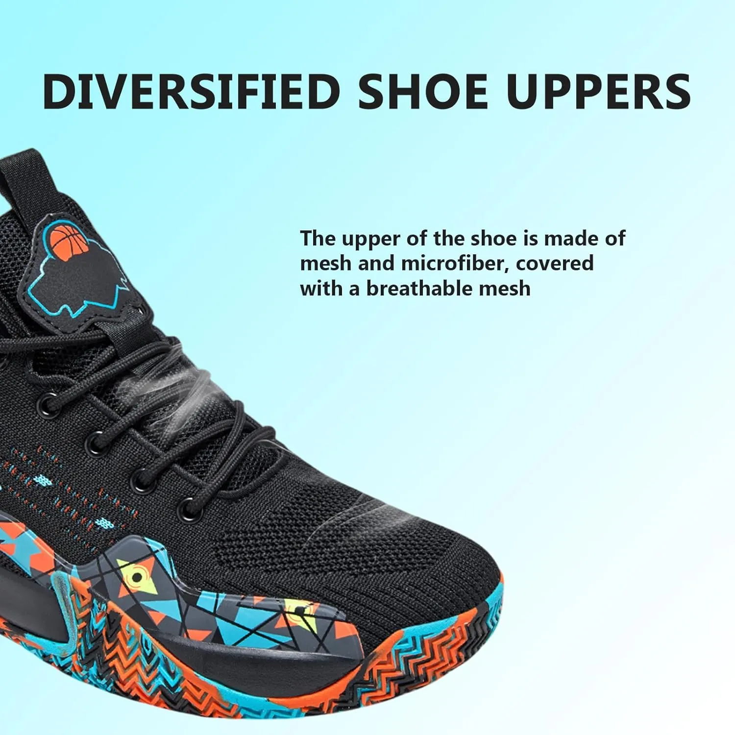 Buhelyc Men Basketball Shoes with High Top Breathable Comfort Running Shoes Fashion Sneaker for Fitness  Sports