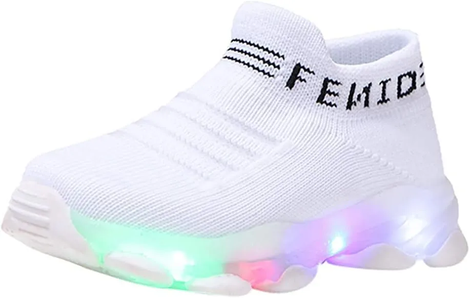 Cathalem Sneakers for Girls Boys Kids Baby LED Light Sneakers Walking Shoes 1-6 Years Old Kids Mesh Sport Running Shoes