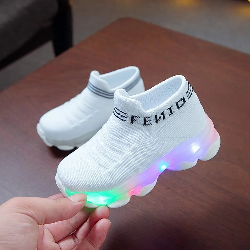 Cathalem Sneakers for Girls Boys Kids Baby LED Light Sneakers Walking Shoes 1-6 Years Old Kids Mesh Sport Running Shoes