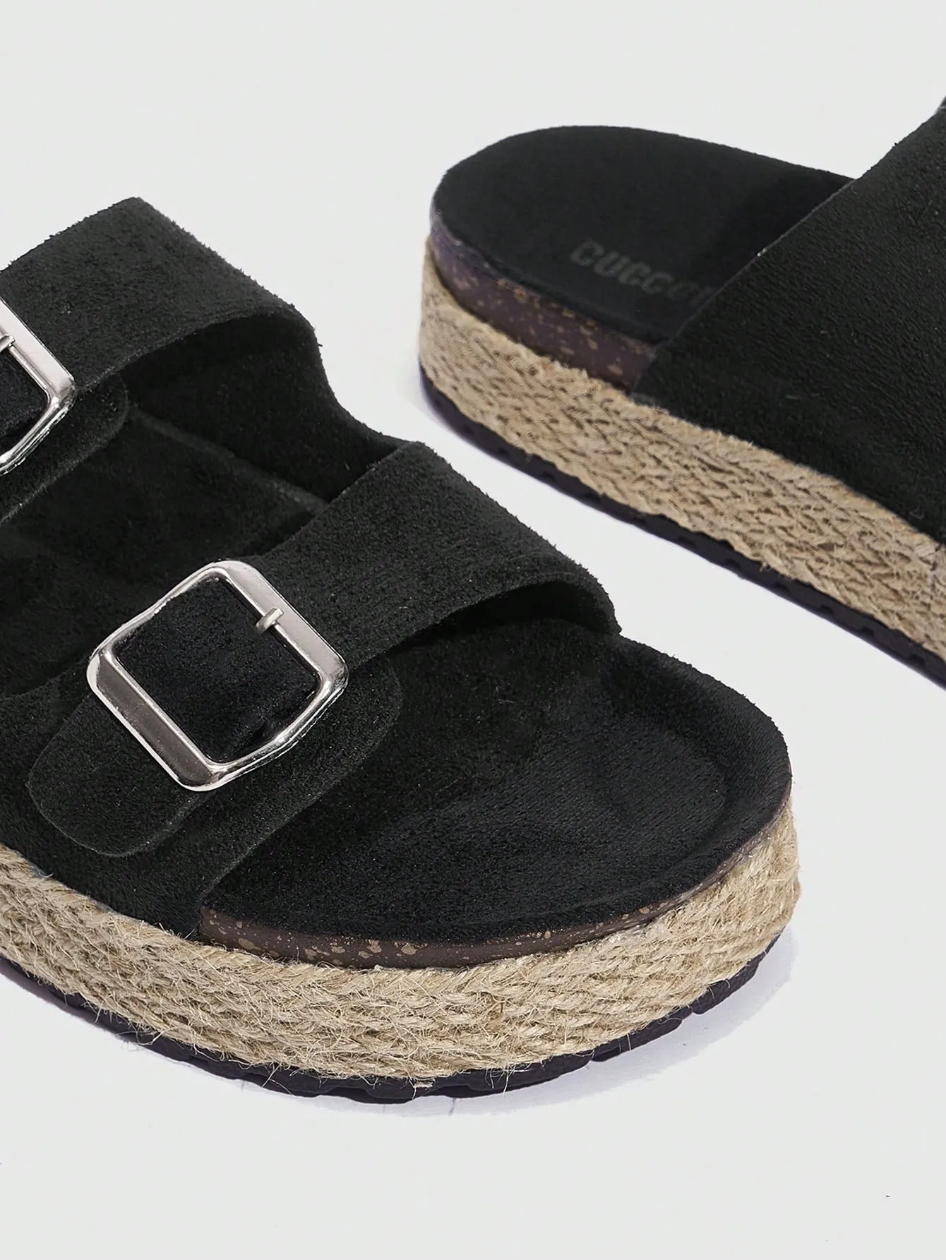 CUCCOO EASI Woman Shoes Fashion Balck Lightweight Vacation Beach Flat Sandals For Summer Vacation Shoes Summer Sale