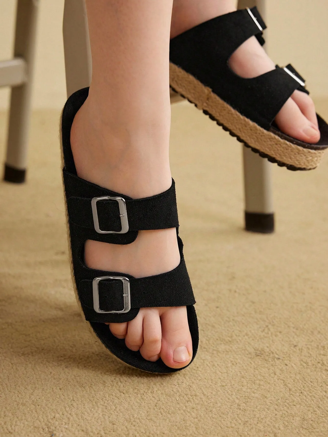 CUCCOO EASI Woman Shoes Fashion Balck Lightweight Vacation Beach Flat Sandals For Summer Vacation Shoes Summer Sale