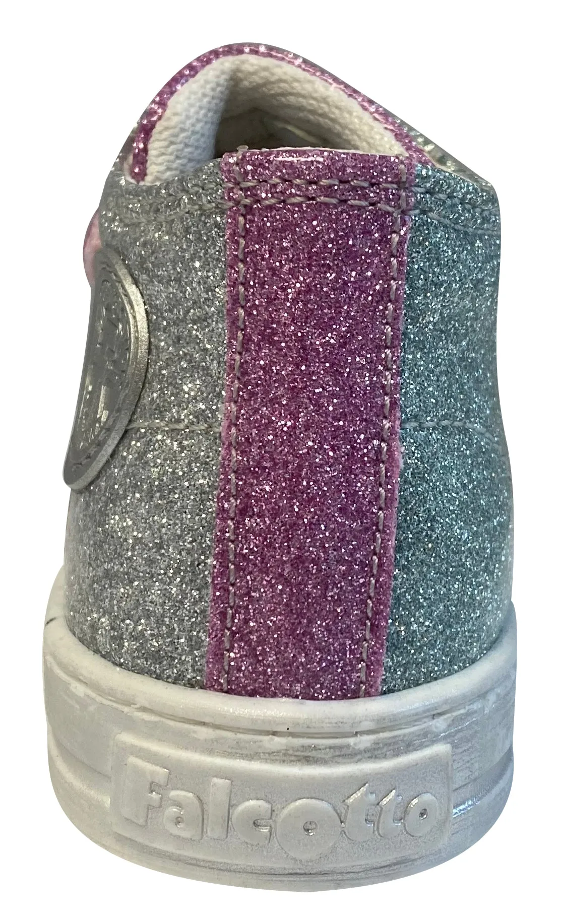 Falcotto Girl's Michael Glossy Fashion Sneakers, Rosa/Argento/Verdina