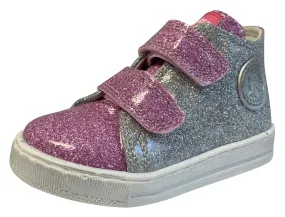 Falcotto Girl's Michael Glossy Fashion Sneakers, Rosa/Argento/Verdina