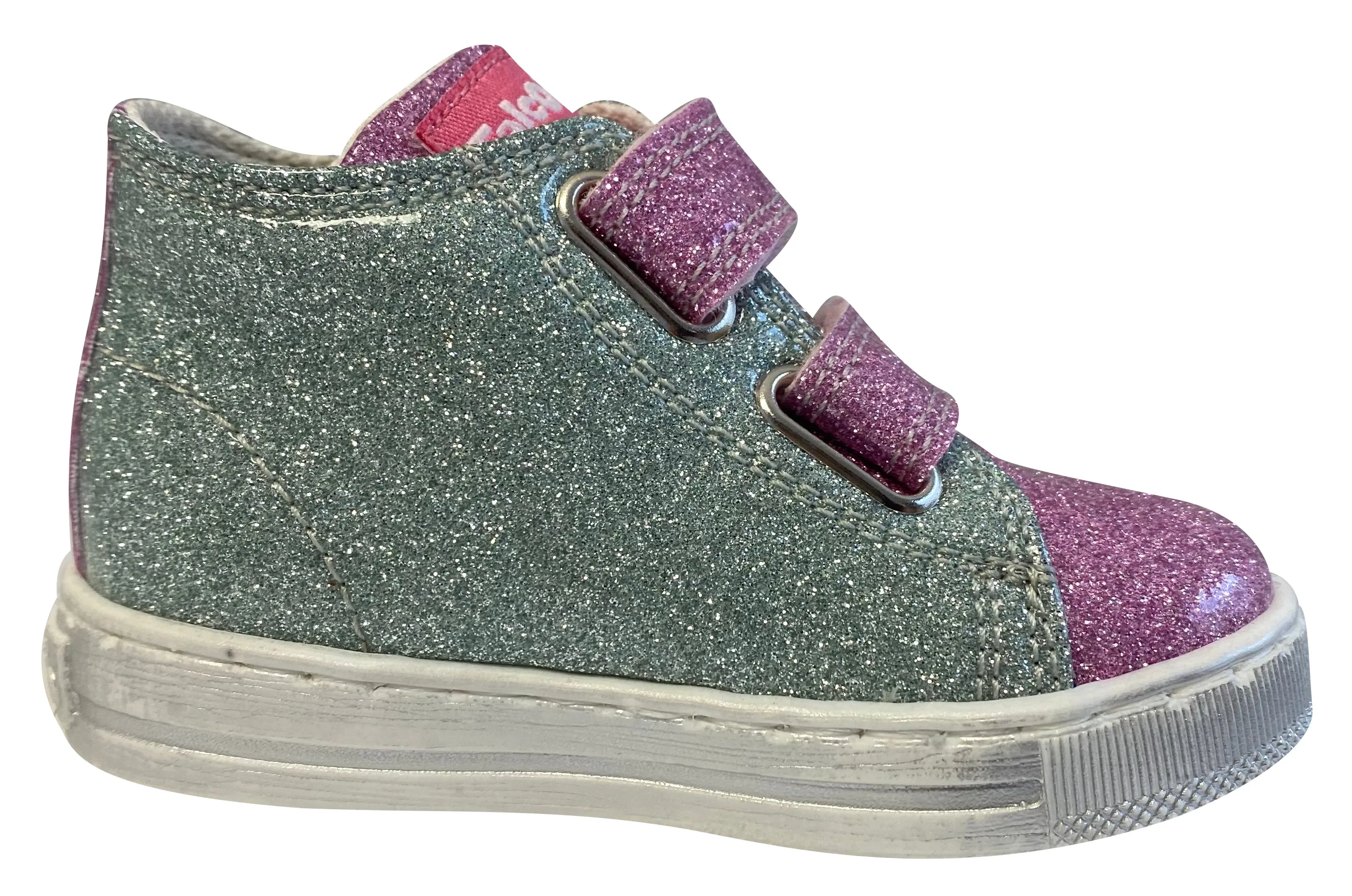 Falcotto Girl's Michael Glossy Fashion Sneakers, Rosa/Argento/Verdina