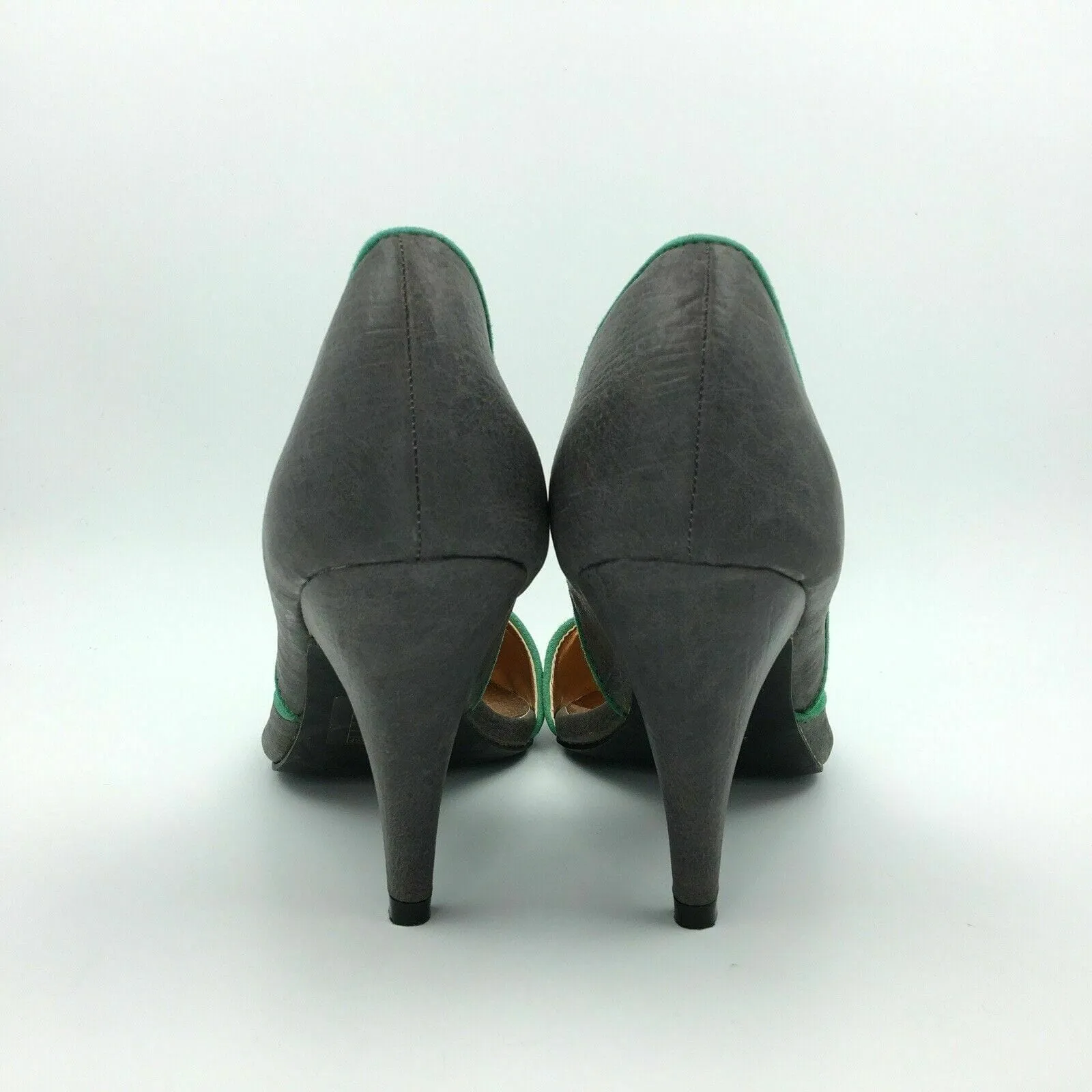 GoMax Womens Carabelle Size 9 Gray Green Pump Pointed Toe Heels Shoes
