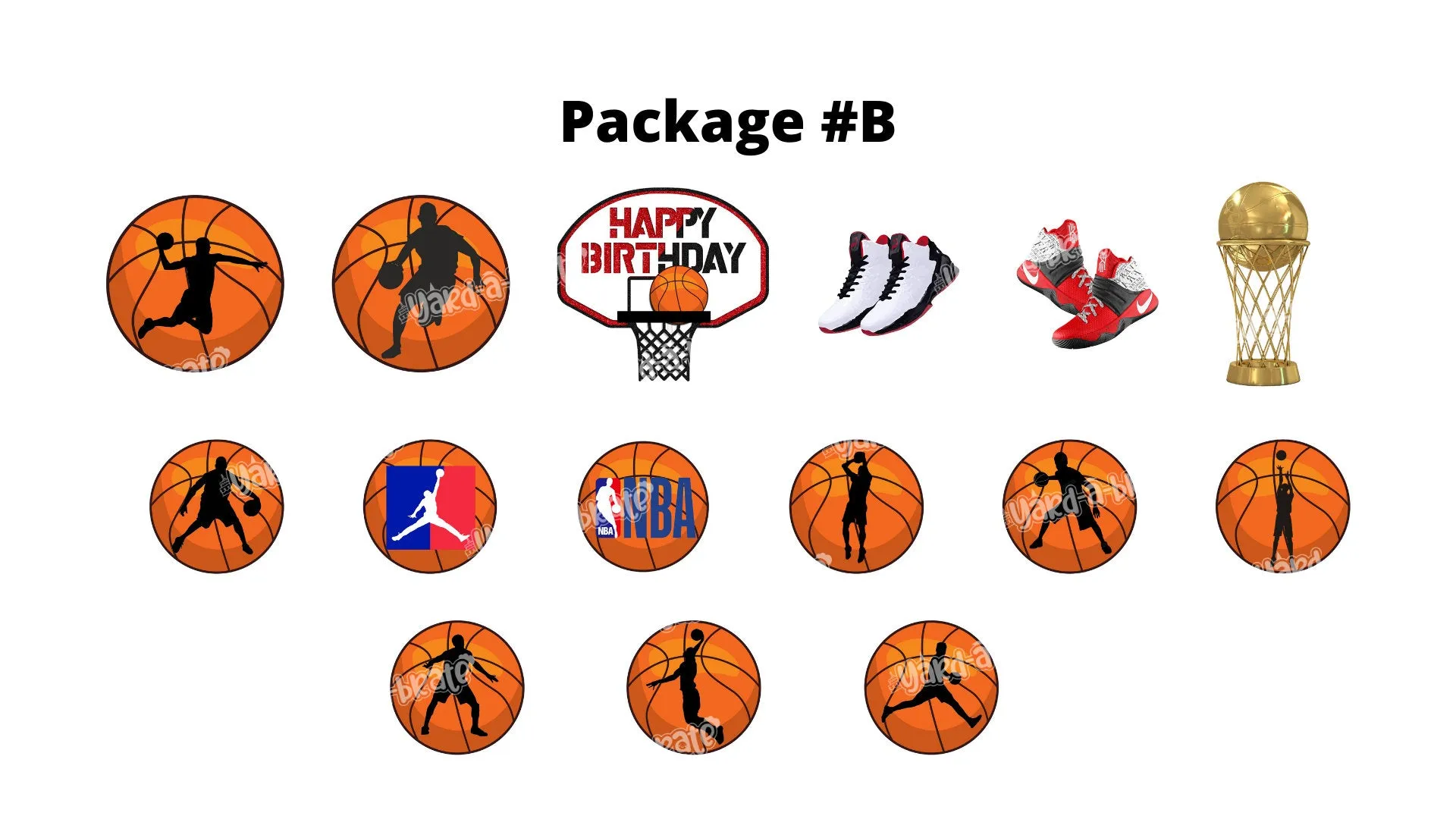 Happy Birthday Basketball Theme Sign Set – Sign & Trophy 24" Tall   Decors (6pcs or 15pcs) | Yard Sign Outdoor Lawn Decorations