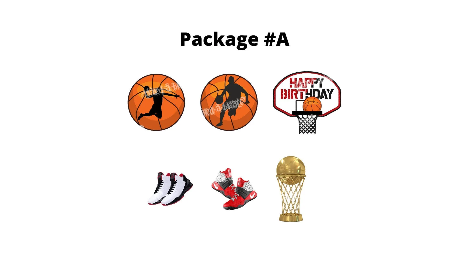Happy Birthday Basketball Theme Sign Set – Sign & Trophy 24" Tall   Decors (6pcs or 15pcs) | Yard Sign Outdoor Lawn Decorations