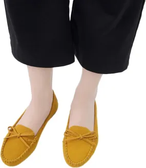 Hbeylia Women'S Slip On Loafers Fashion Casual Soft Suede Anti Slip Slip On Flats Bowknot Low Top Walking Shoes Ballet Flats Dress Work Shoes For Women Ladies Girls Beach Travel Vacation
