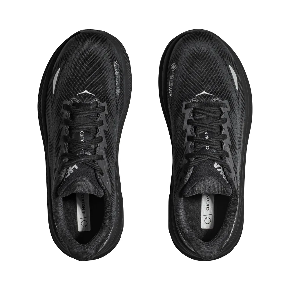 Mens Hoka Clifton 9 GTX Waterproof Sneaker - All-Black