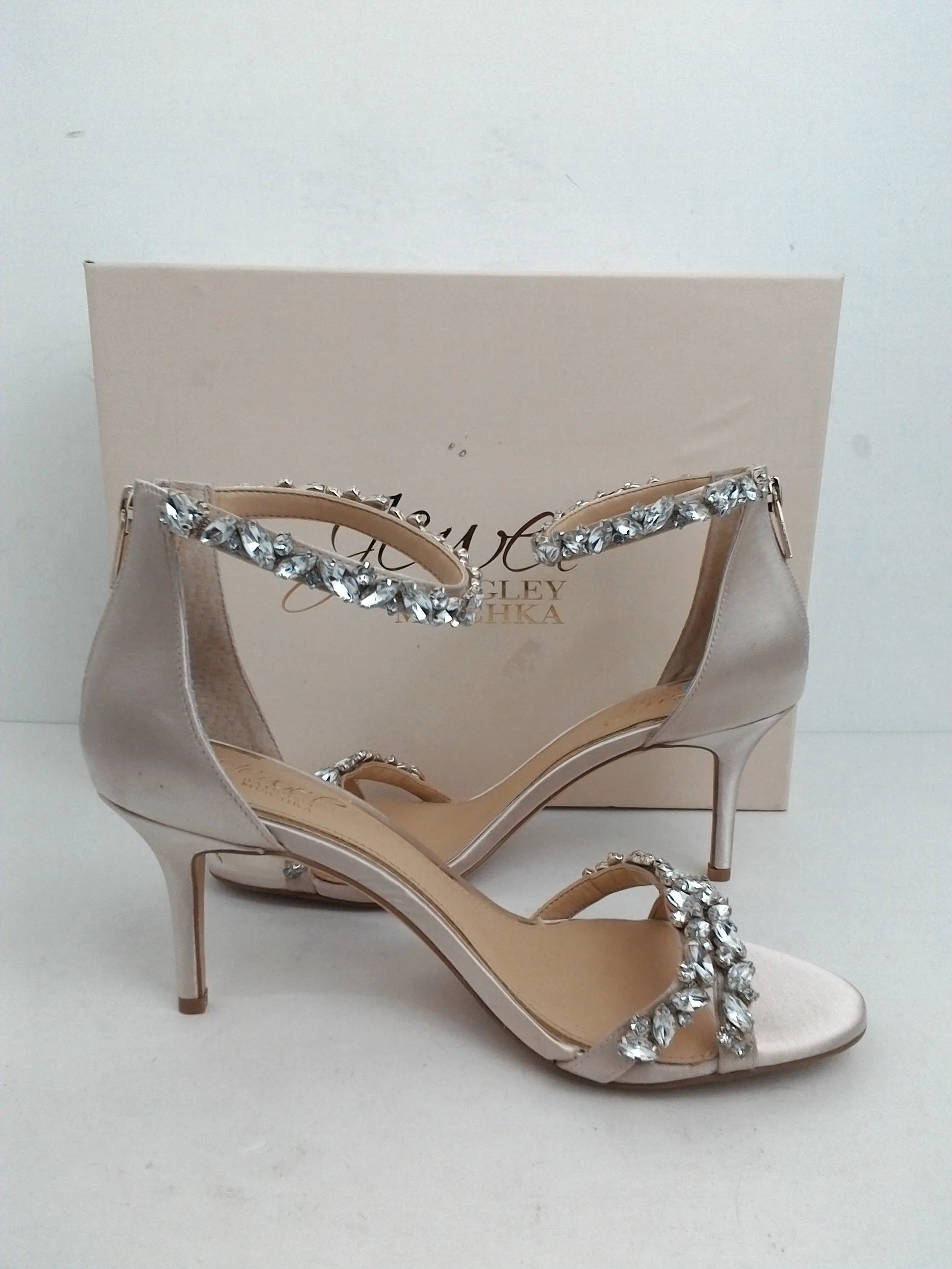 Jewel Badgley Mischka Women's Caroline Champagne Heeled Sandal Size 7.5