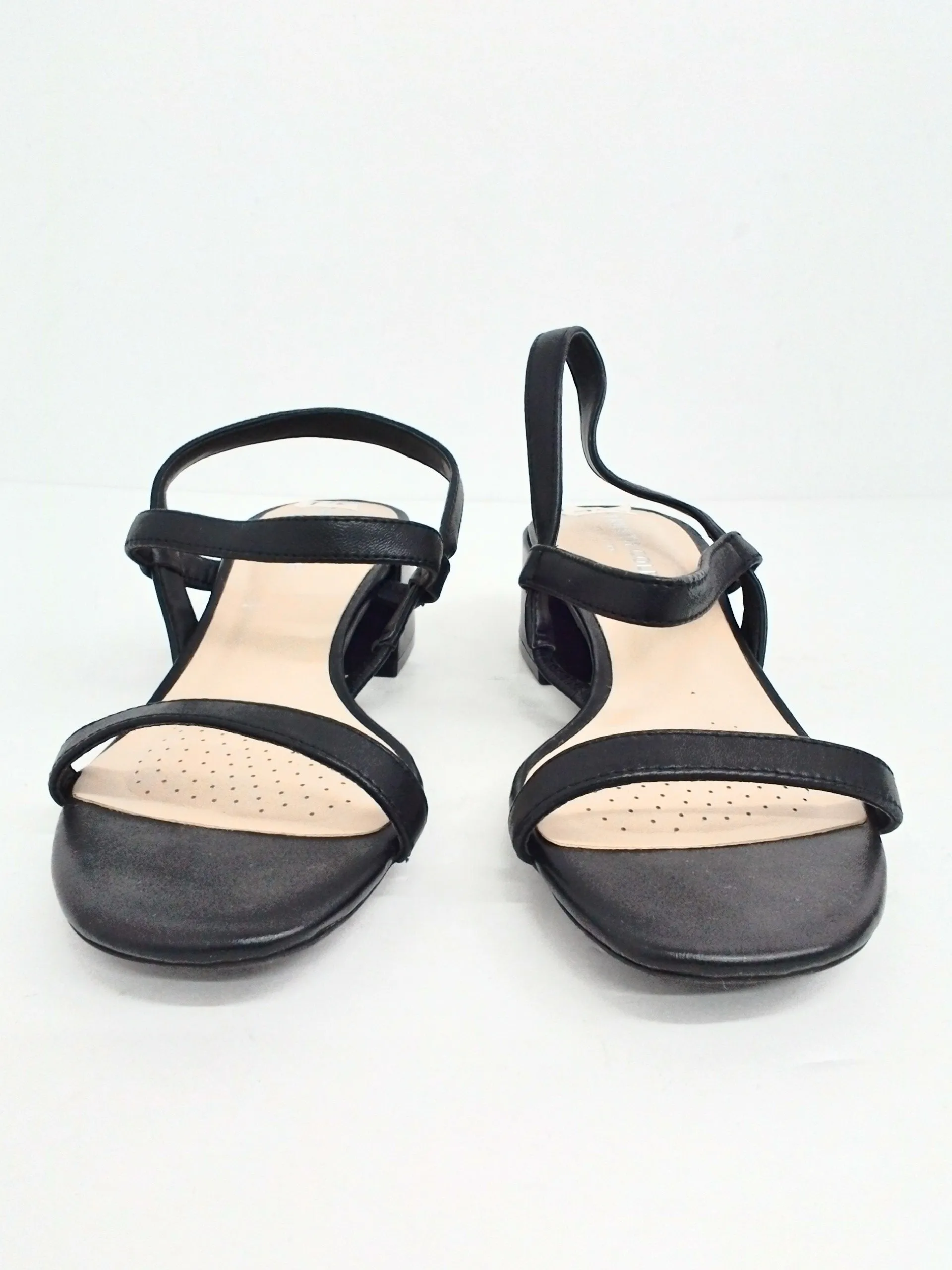 Kenneth Cole Women's Maisie Low Black Leather Sandal Size 7.5 M