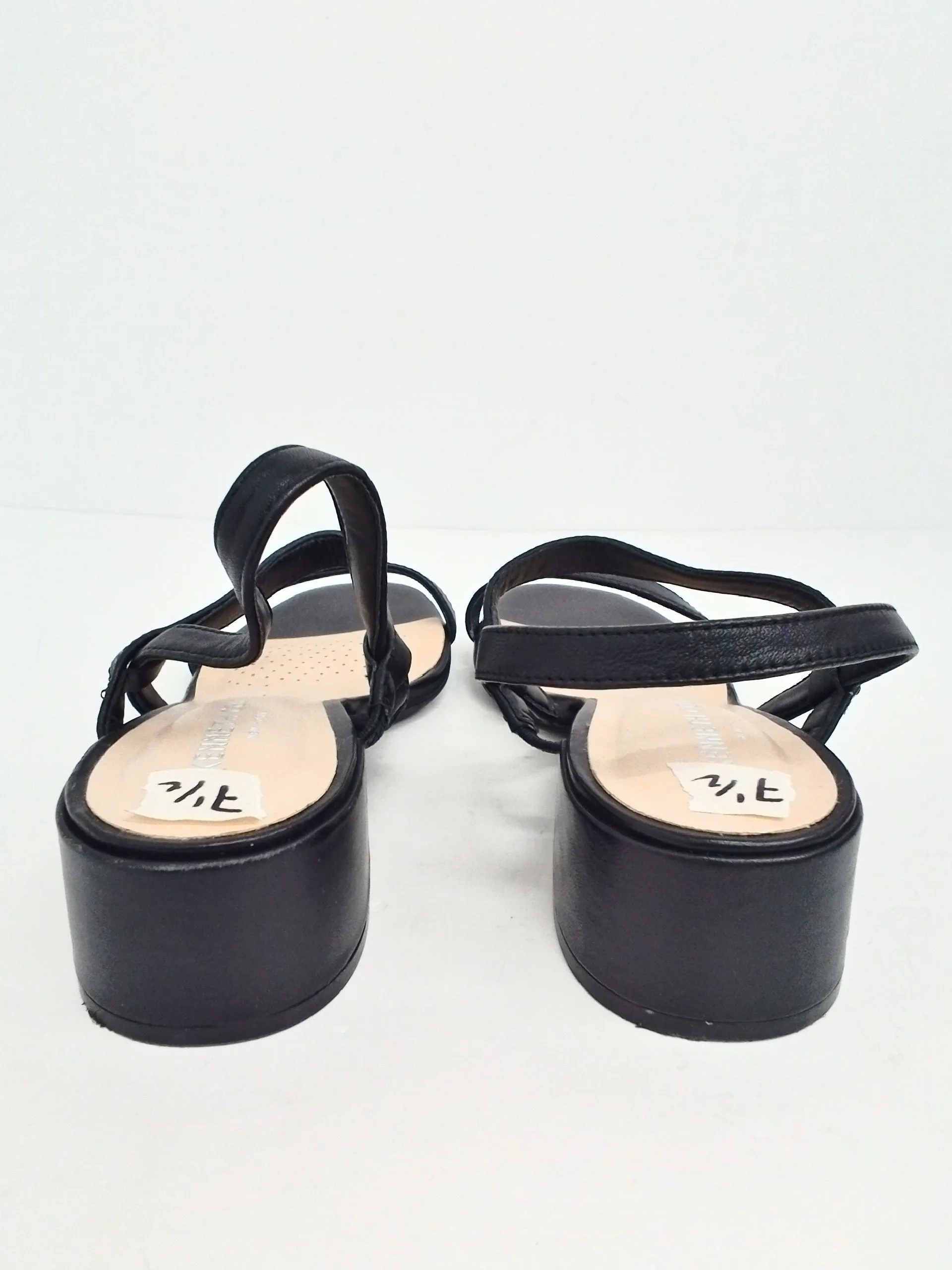 Kenneth Cole Women's Maisie Low Black Leather Sandal Size 7.5 M