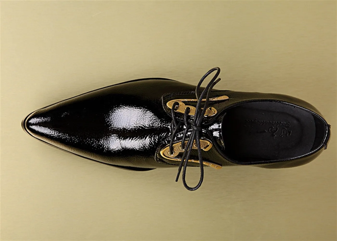 Low Top Lace up Pointed 3cm Heel Men Oxford Shoes