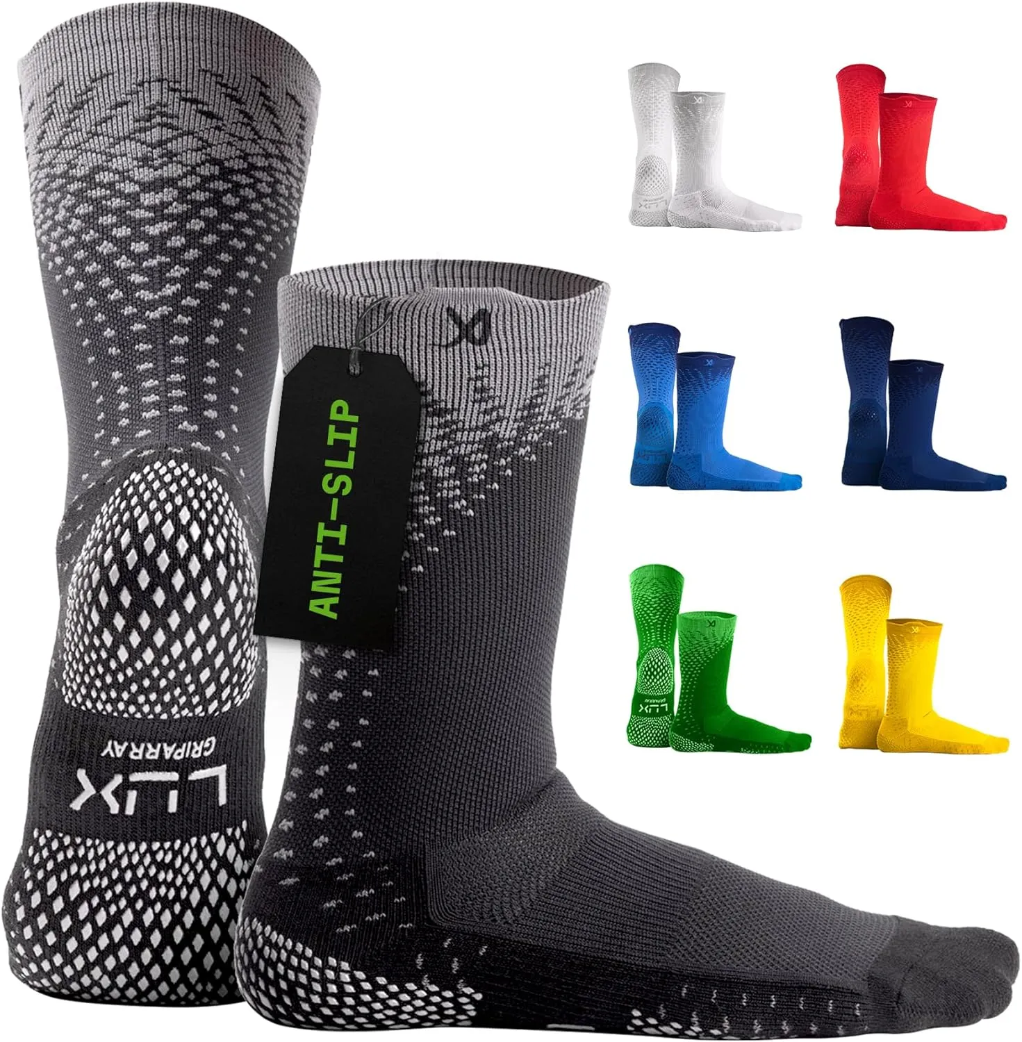 LUX Sports ProCleat Performance Grip Socks GripArray - Athletic Socks for Performance Sports - Grip Socks for Men and Women