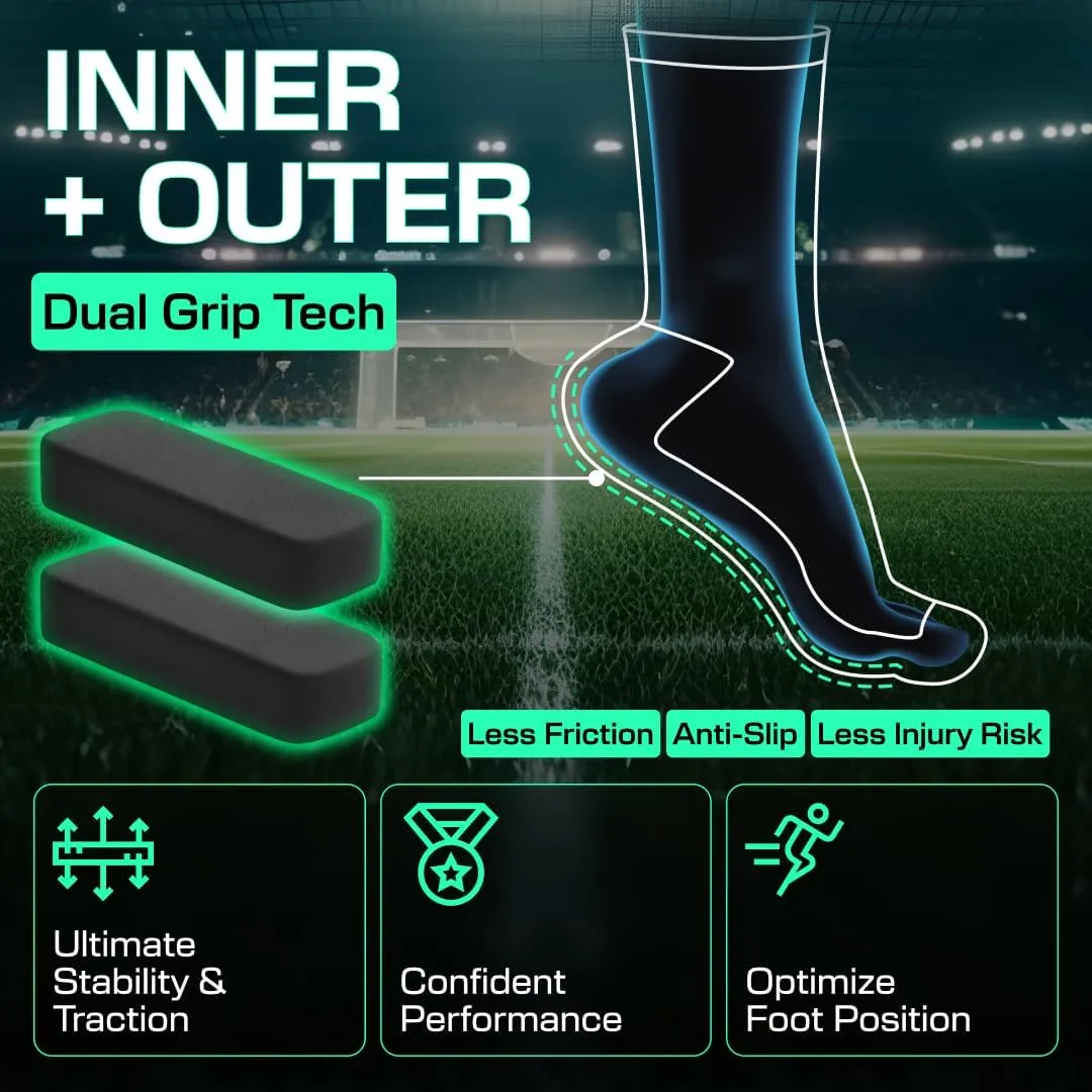 LUX Sports ProCleat Performance Grip Socks GripArray - Athletic Socks for Performance Sports - Grip Socks for Men and Women