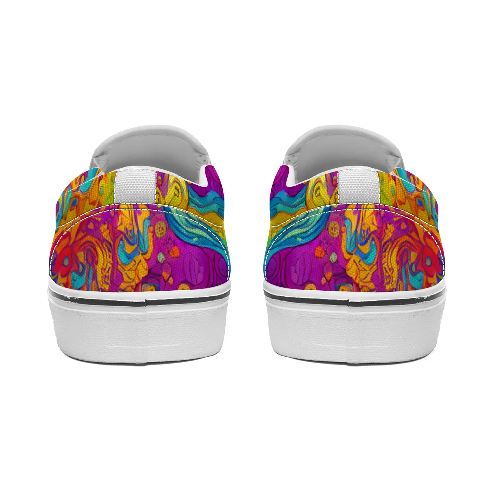 Mandala Pattern Collection - Unisex Slip-On Canvas Sneakers