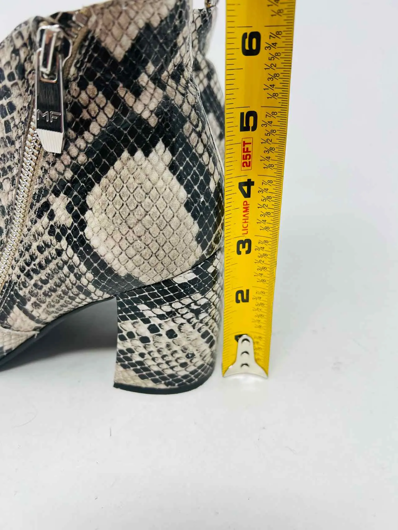 Marc Fisher Size 6 White/Black Reptile Shoes Ankle Boots