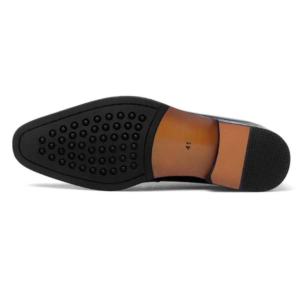 Men Lace Up Burnished Toe Formal Shoes