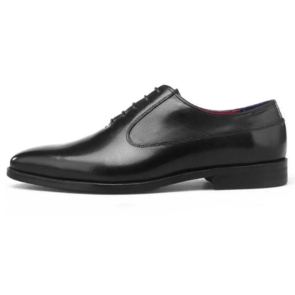 Men Lace Up Burnished Toe Formal Shoes