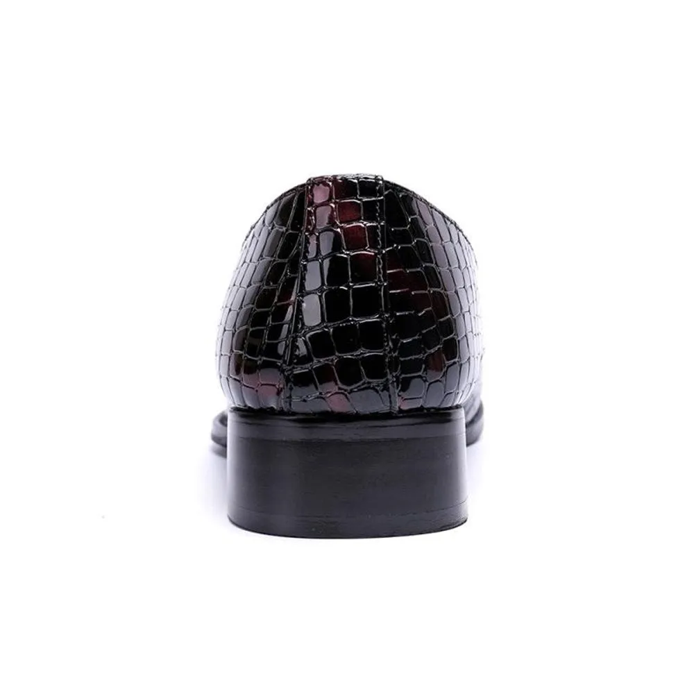 Men Square Toe Decoration Printed Oxofrd Shoes