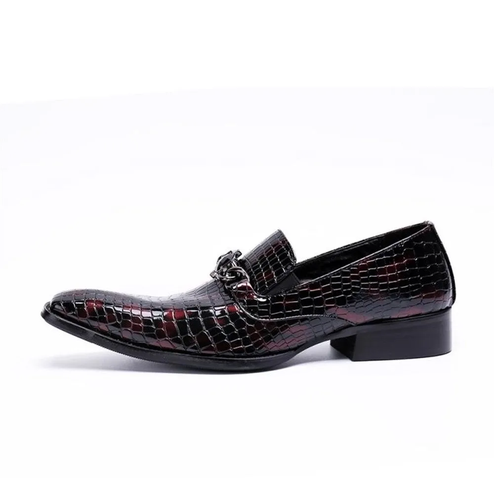 Men Square Toe Decoration Printed Oxofrd Shoes