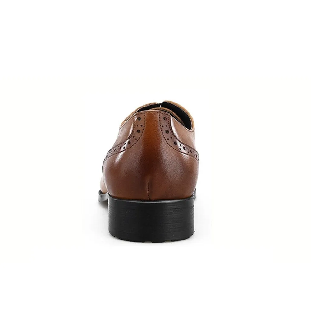 Men Wing Tip Brogue Lace Up Pointed Formal Shoes