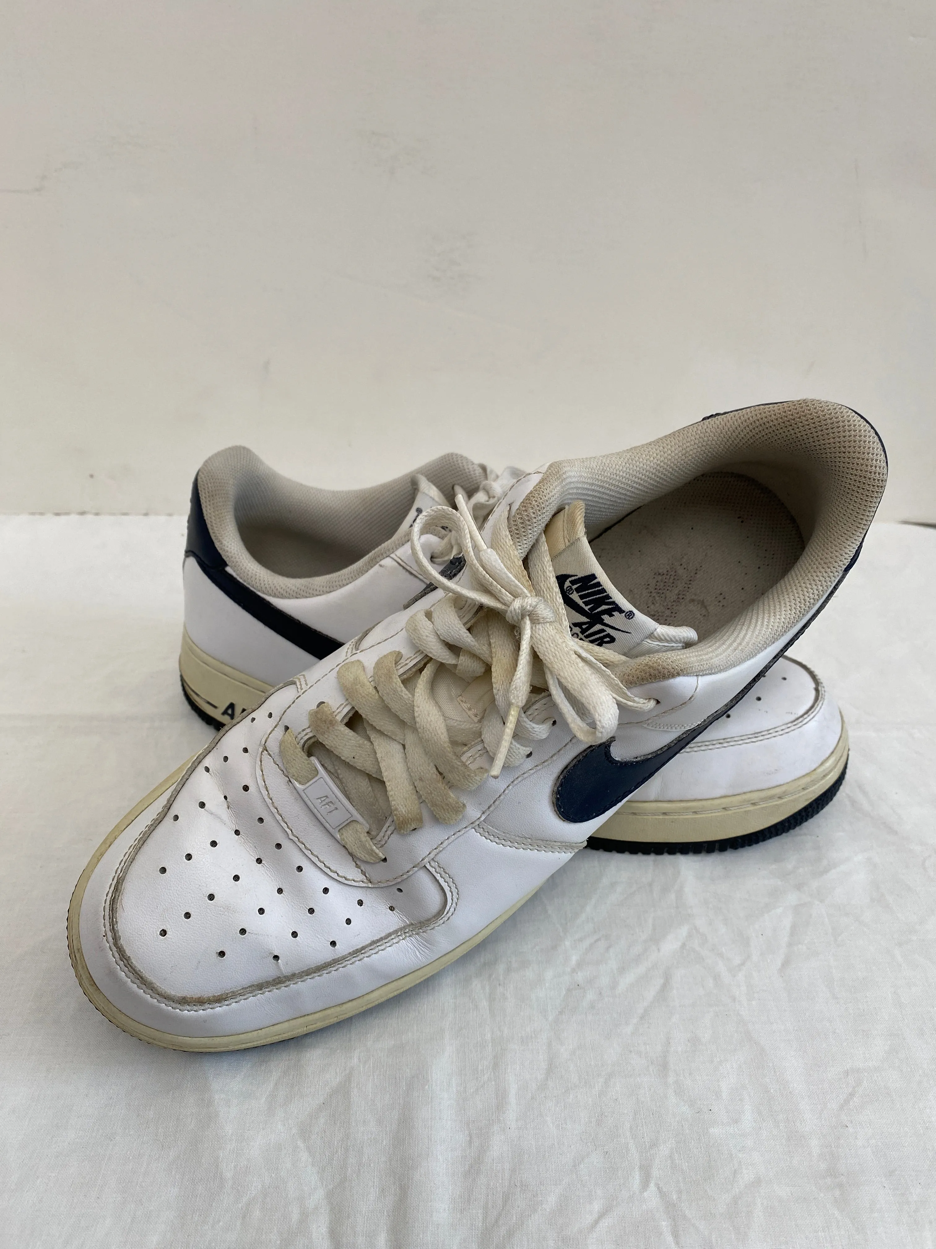 Nike Air Force 1 Low White/Obsidian 488298-105 Shoes Sneakers (Size 11)