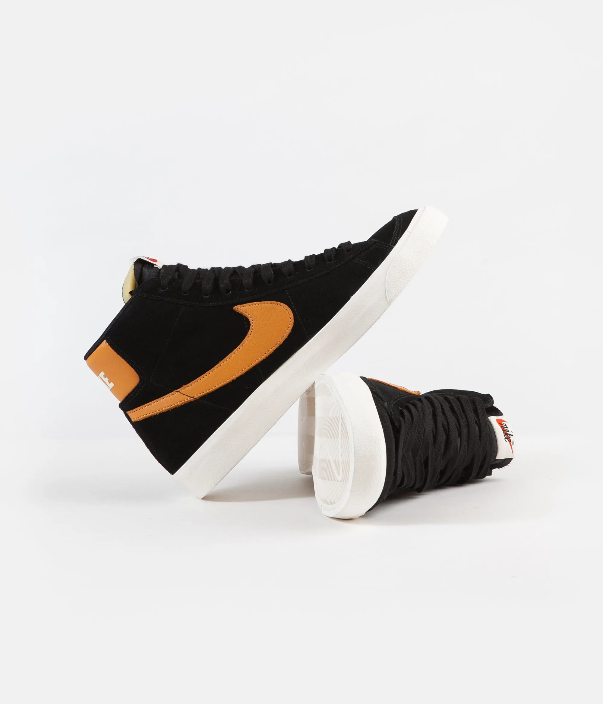 Nike Blazer '77 Shoes - Black / Amber Rise - Sail